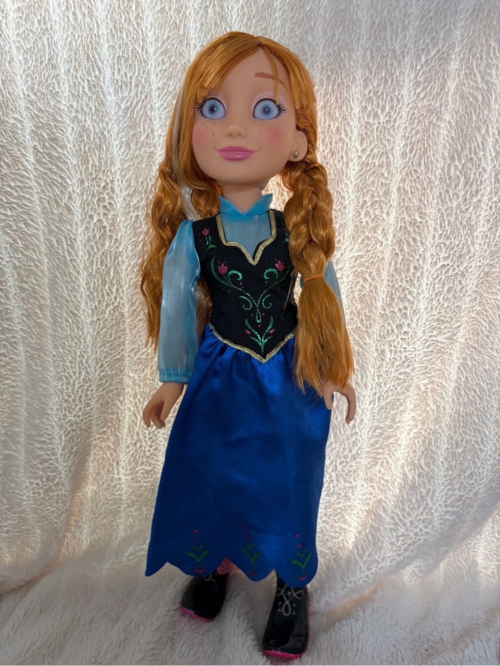Anna-Inspired Ginger Hair Blue Dress Doll - Kids Toys